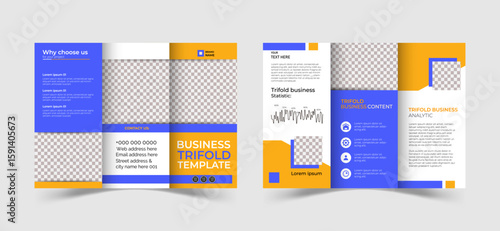 Business trifold brochure template. Modern, Creative and Professional trifold brochure vector design