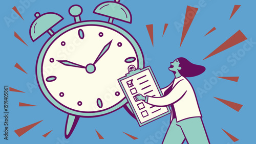 Time management checklist for productivity and efficiency with deadline reminder and task prioritization success