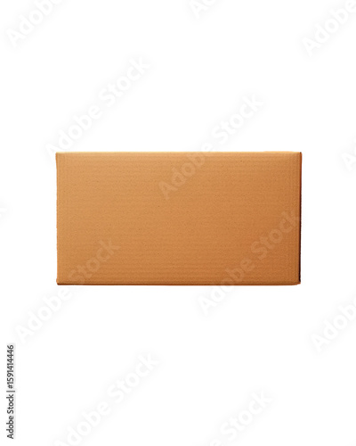 Brown rectangular box on a plain background