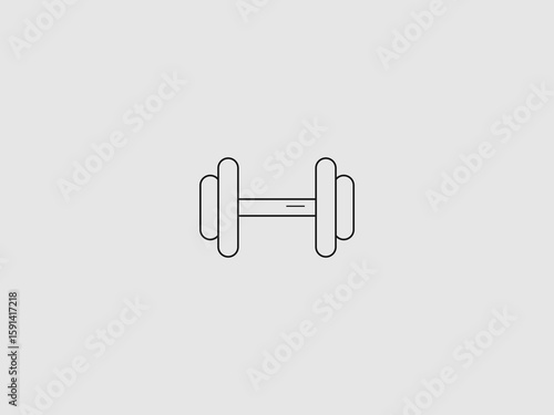 a simple line art illustration of a dumbbell