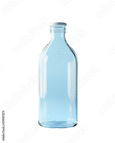 Clear glass bottle isolated on white background