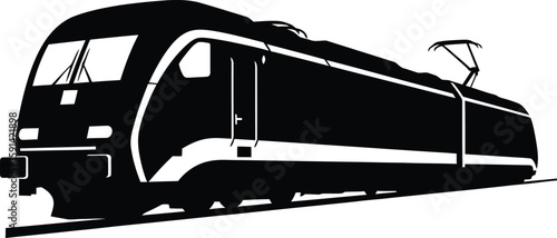 Black High-Speed Train Silhouette