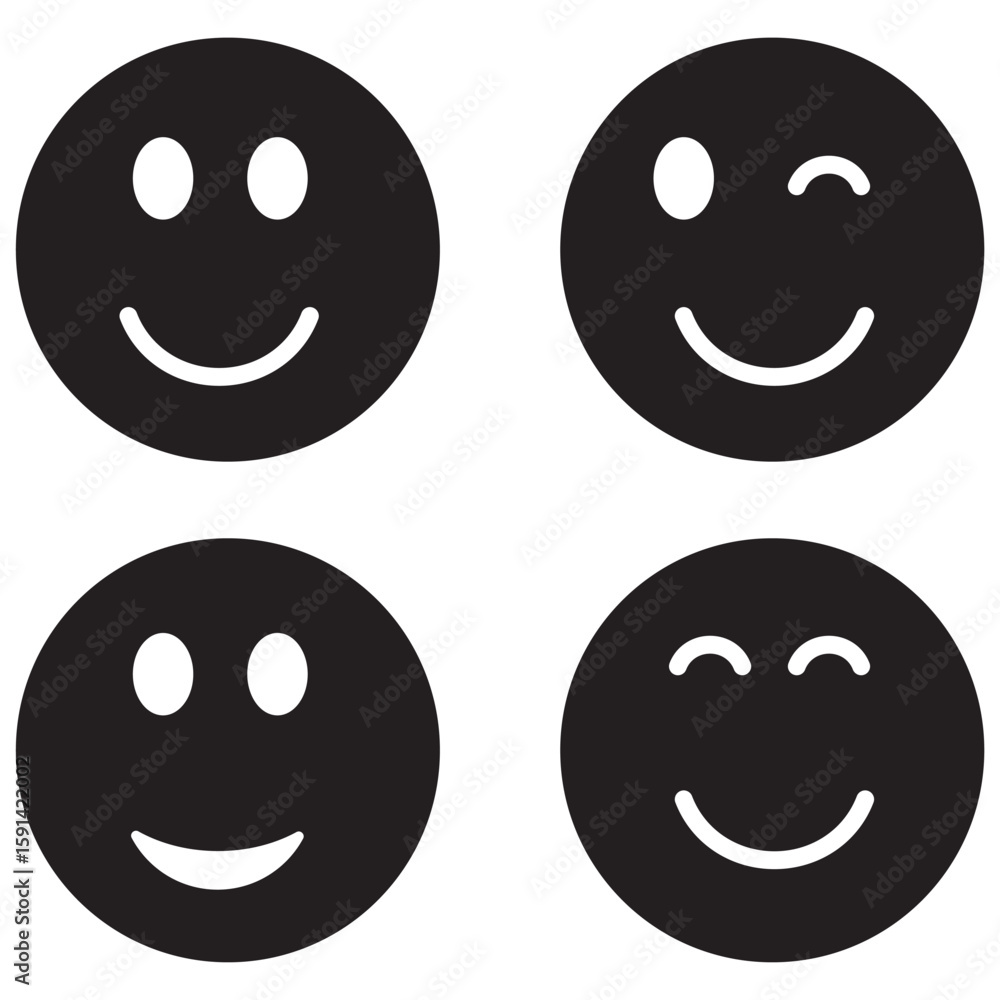 Fototapeta premium Smile icon vector. smile emoticon icon