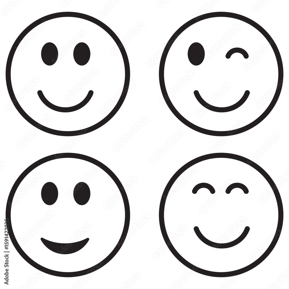 Fototapeta premium Smile icon vector. smile emoticon icon