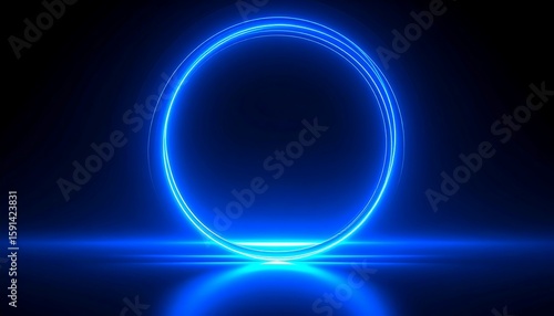 Circular neon glow, dark background