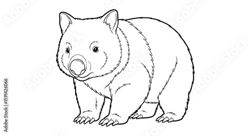 Powerful Diprotodon Ancient Australian Creature Detailed Coloring Page for Adult Learning
