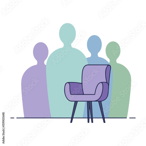 Flat Color Vector Design for Counseling Business Website