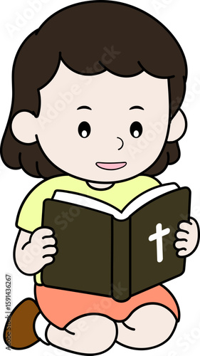 성격책 읽는 여자아이