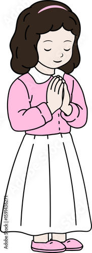 기도하는 여자아이