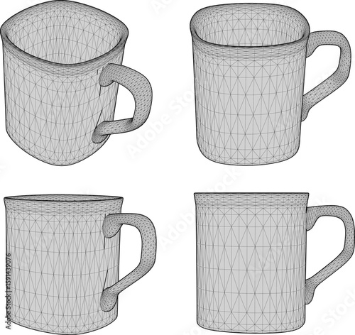 Vector illustration of a ceramic mug cup design image to accompany breakfast