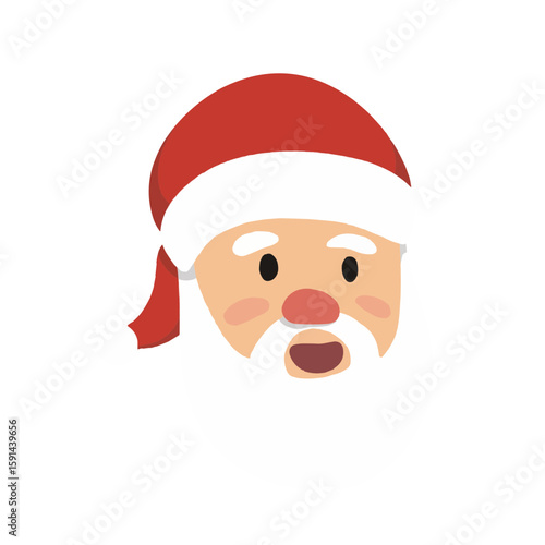 Santa Claus Head Cartoon Illustration