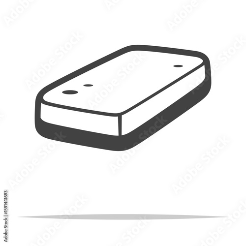 Whiteboard eraser outline icon transparent vector isolated