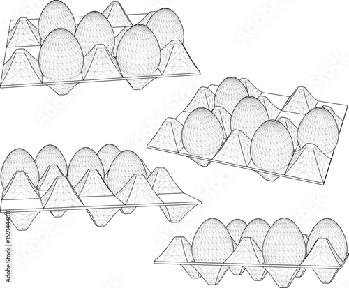 Vector illustration of food ingredient design of eggs in storage container as cooking sup