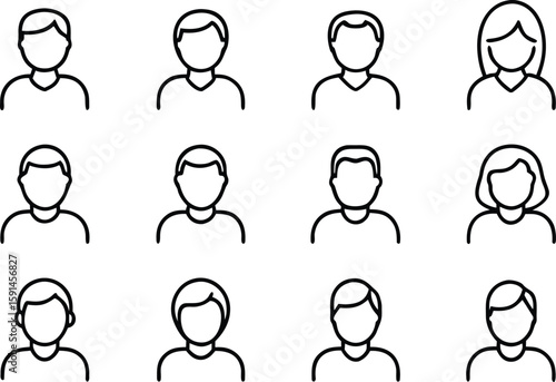 Set of Unique Minimalist Profile Icons and Avatars