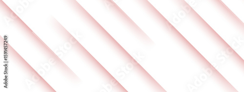 Abstract minimalist background design with diagonal stripes with soft pink shadows on a white backdrop. Subtle illusion of depth, resembling paper layers or beveled edges. 