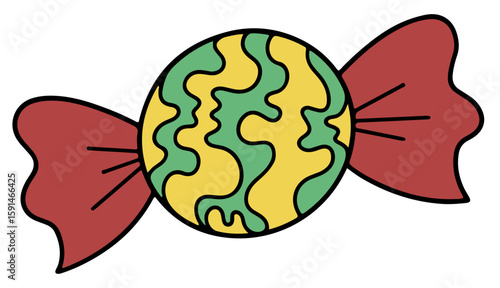 Playful cartoon christmas theme illustrations icons