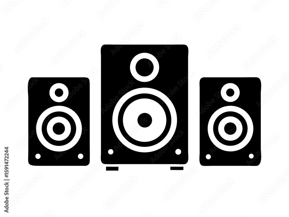 Speaker set silhouette vector art illustration Speaker set silhouette vector art illustration