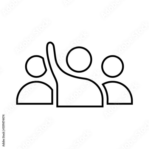 People raise hand isolated icon graphic vector