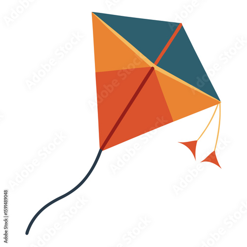 Kite Flying Icon Vector – Generative AI Linocut Silhouette Design