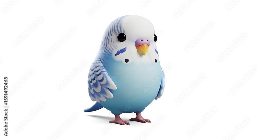Adorable Budgie: A Charming 3D Render of a Pastel Blue Bird Adorable Budgie: A Charming 3D Render of a Pastel Blue Bird