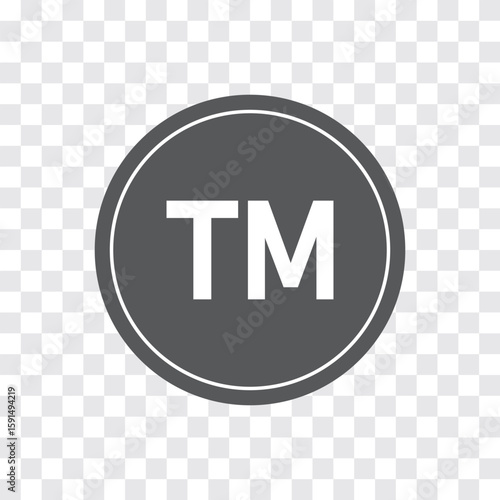 TM Symbol trademark on Transparent Background.