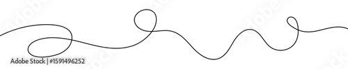 Vector isolated flowy abstract curved line