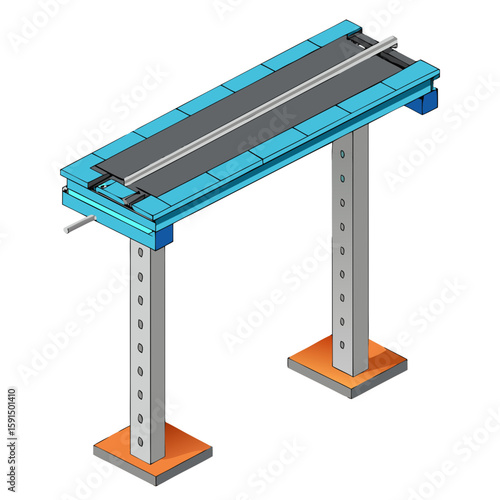 Cable tray support structure in modern design with blue and grey colors  