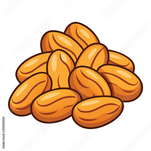 Crunchy handful of roasted peanuts, savory and satisfying, on a clean white background.