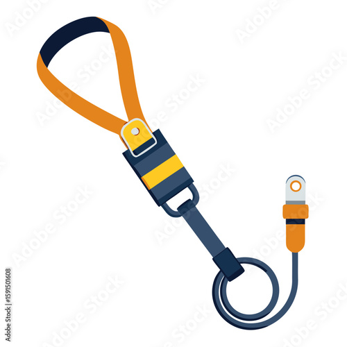 Fall arrest lanyard with hook and loop for safety harness