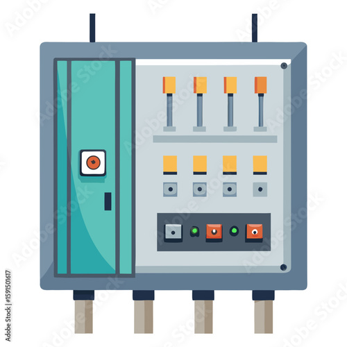 Electrical panel for electrical distribution with buttons and switches  