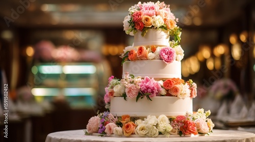 Wallpaper Mural Elegant multi-tiered wedding cake (1) Torontodigital.ca