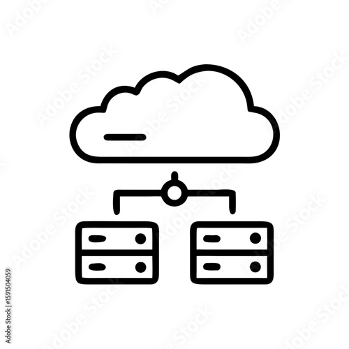 Server & Hosting Icons – cloud, server rack, domain