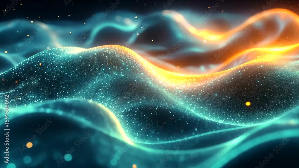 Abstract waves of light and color creating a dynamic flow Abstract waves of light and color creating a dynamic flow
