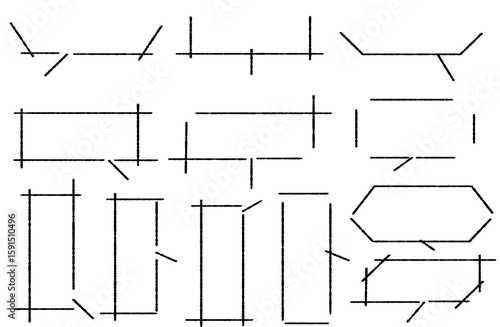 手書きカクカクフキダシセット