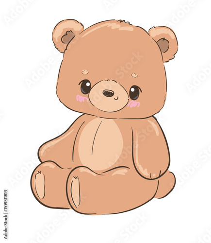teddy bear vector hand drawn illustration cute print design for kids 