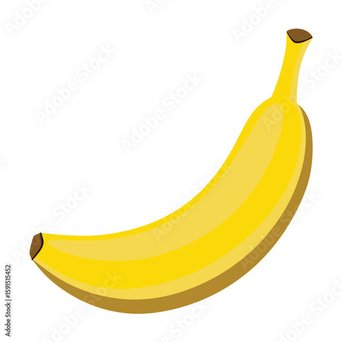 Ripe yellow banana, half peeled and fresh, displayed on a simple white surface.