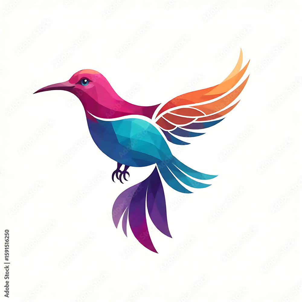 Fototapeta premium Colorful Bird Logo VectorWinged Bird Logo DesignModern Bird Logo TemplateBird Logo with WingsVibrant Bird Vector LogoGradient Bird Logo DesignFlying Bird Logo VectorCreative Bird Logo Ar