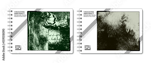 Scrapbook grunge grainy abstract art series, a vintage surface texture collection for creative journals.