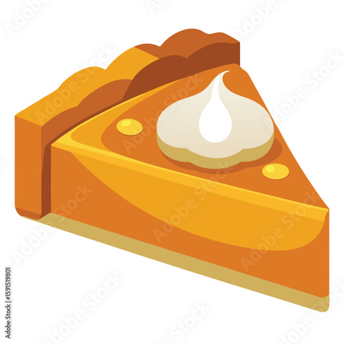 A comforting slice of pumpkin pie, generously topped with fluffy whipped cream, presented on a simple, clean plate.