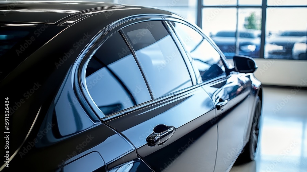 Obraz premium Premium Automotive Window Tint Installation for Enhanced UV Protection and Privacy Inside Vehicles