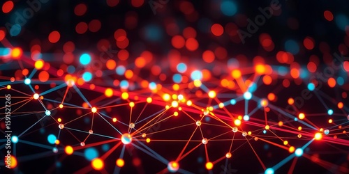 Abstract network nodes, glowing lines representing interconnected microservices,  upgrade,  robust