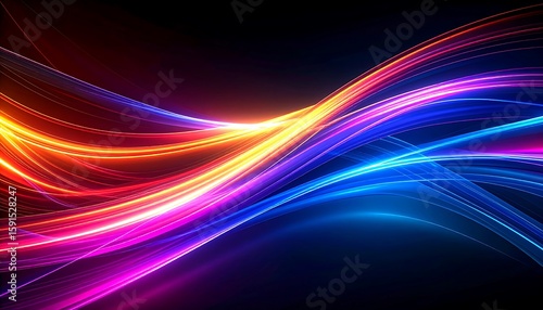 Abstract vibrant glowing wavy lines