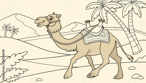 camel in the desert