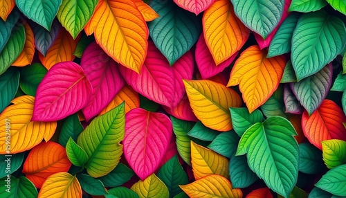 Wallpaper Mural Vibrant green leaf patterned background with blank space,  copy space,  clean Torontodigital.ca