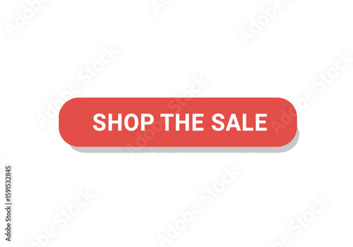 Red Shop the Sale Button with Rounded Corners and Subtle Shadow Effect.