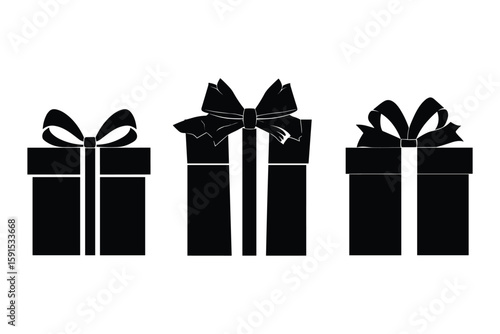 silhouette set of assorted gift boxes