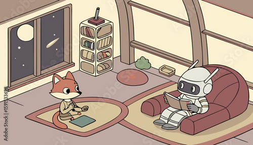 mini fox with robot