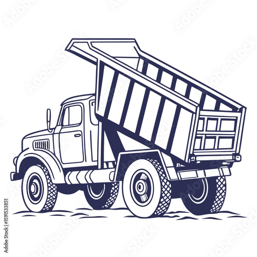 Antique dump truck with raised bed antique truck vehicle