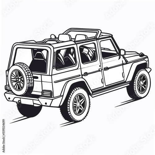 Black Convertible S U V with Spare Tire convertible suv off road vehicle