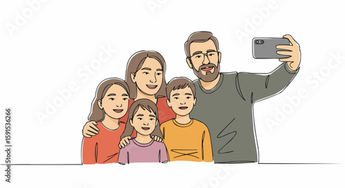 A Family Capturing a Selfie, Joyful Expression and Unity
